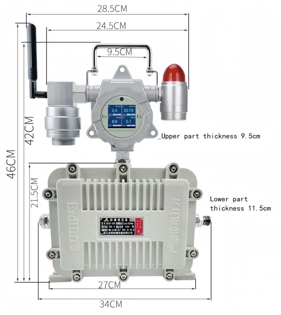 Handheld-Multi-Gas-Detector-Dimensional-Drawing