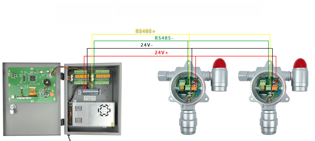 Wall-mounted-Temperature-and-Humidity-Monitor-RS485-wiring-diagram