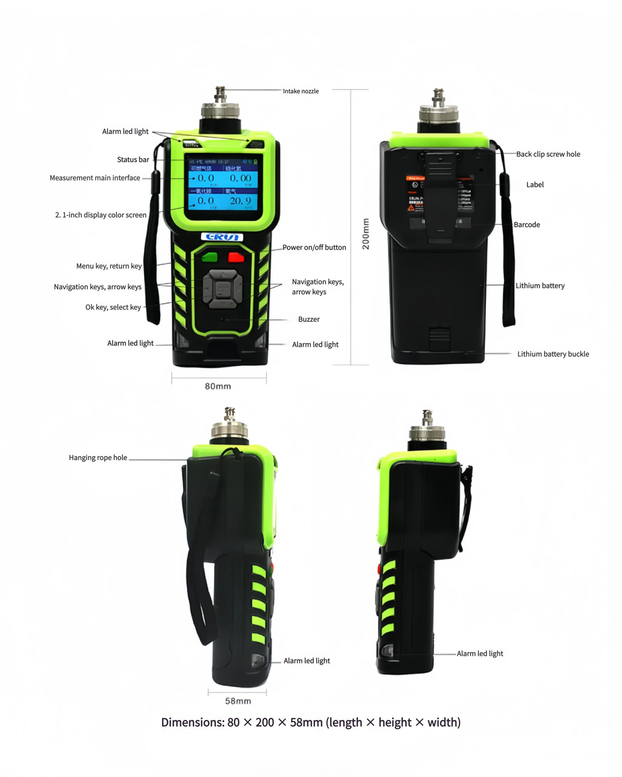 Portable Toxic Gas Detector detail