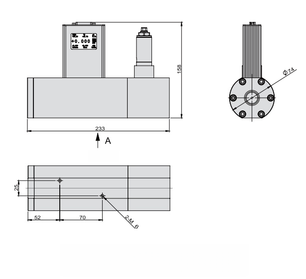 SI-10FD-BC Digital Mass Flow Controller Dimension Drawing