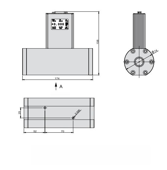 SI-10FD-BM Digital Mass Flow Meter Dimension