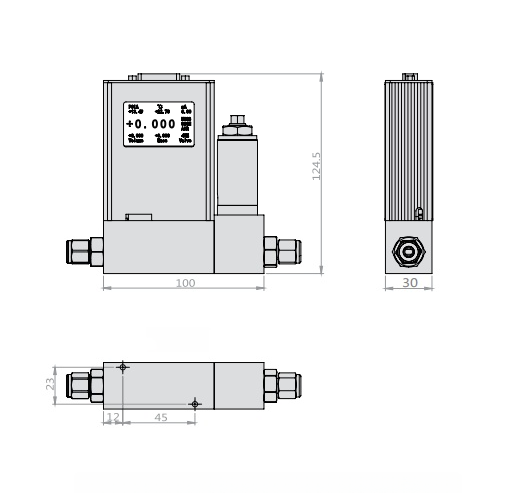 SI-10FD-LC Digital Mass Flow Controller Dimension