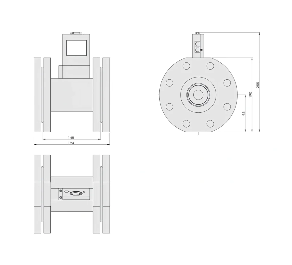 SI-20FD-HM High Accuracy Mass Flow Meter with Flange Dimensions