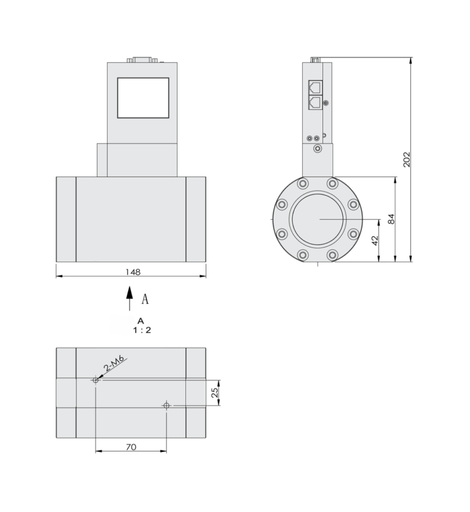 SI-20FD-HM High Accuracy Mass Flow Meter without Flange Dimensions