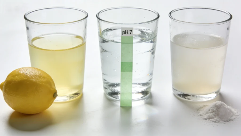 Water with different pH values